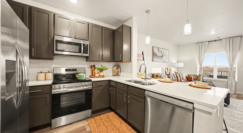 kitchen with wood cabinets and stainless steel appliances